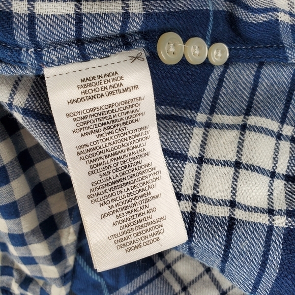 Ralph Lauren Shirt Mens M Blue Gray Gingham Check Button Down Classic Fit Cotton - Picture 10 of 15